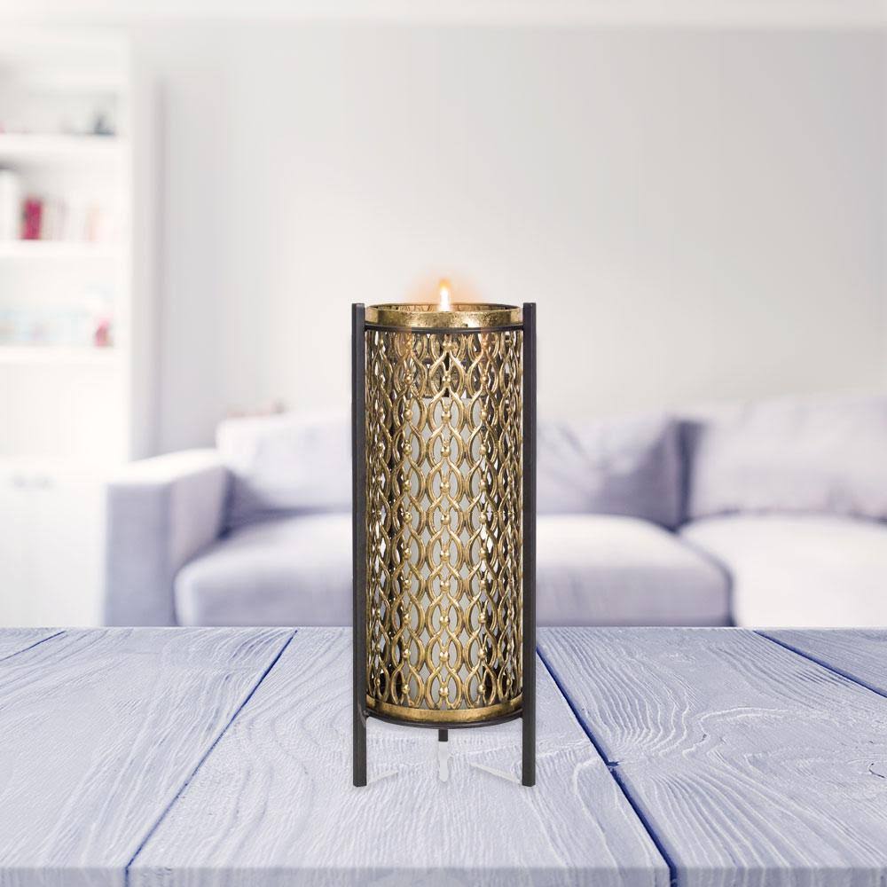 Metal and Glass Candle Holder Q536