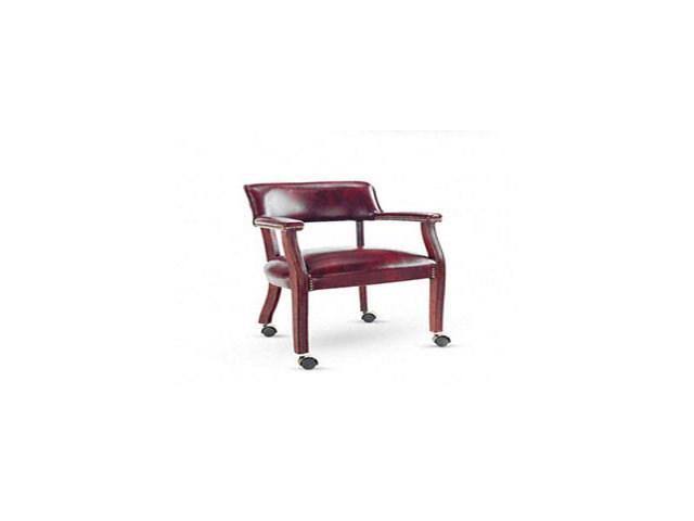 Guest Arm Chair with Casters, Mahogany/Oxblood S75912