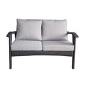 Grey Wicker Loveseat with Weather Resistant Cushions K2448