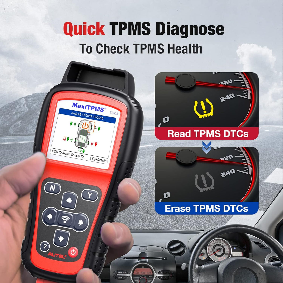 TPMS Relearn Tool, 2022 TPMS Programming Tool, 4 Modes, 315/433MHz, Upgraded Version of TS501/TS408 O35652