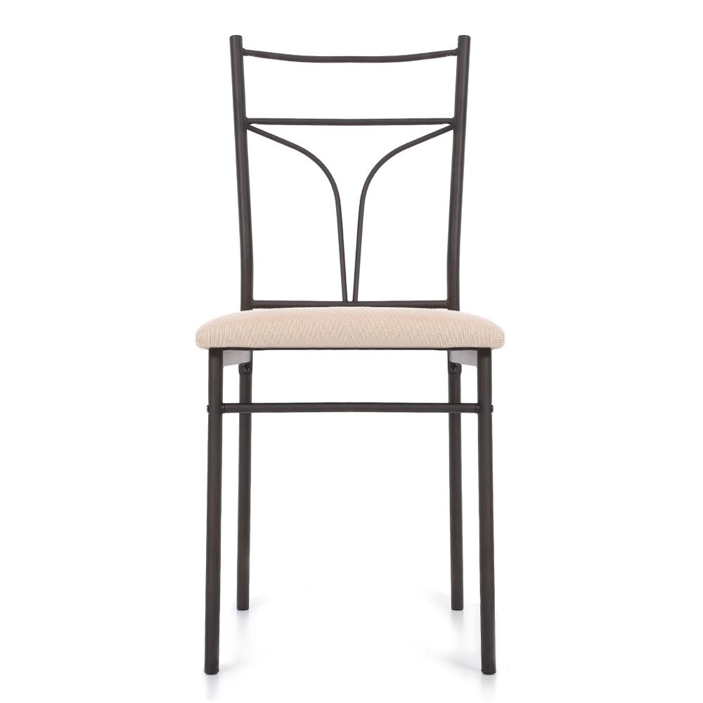 Beige 5pcs Metal Frame Dining Table Chairs Set J614789