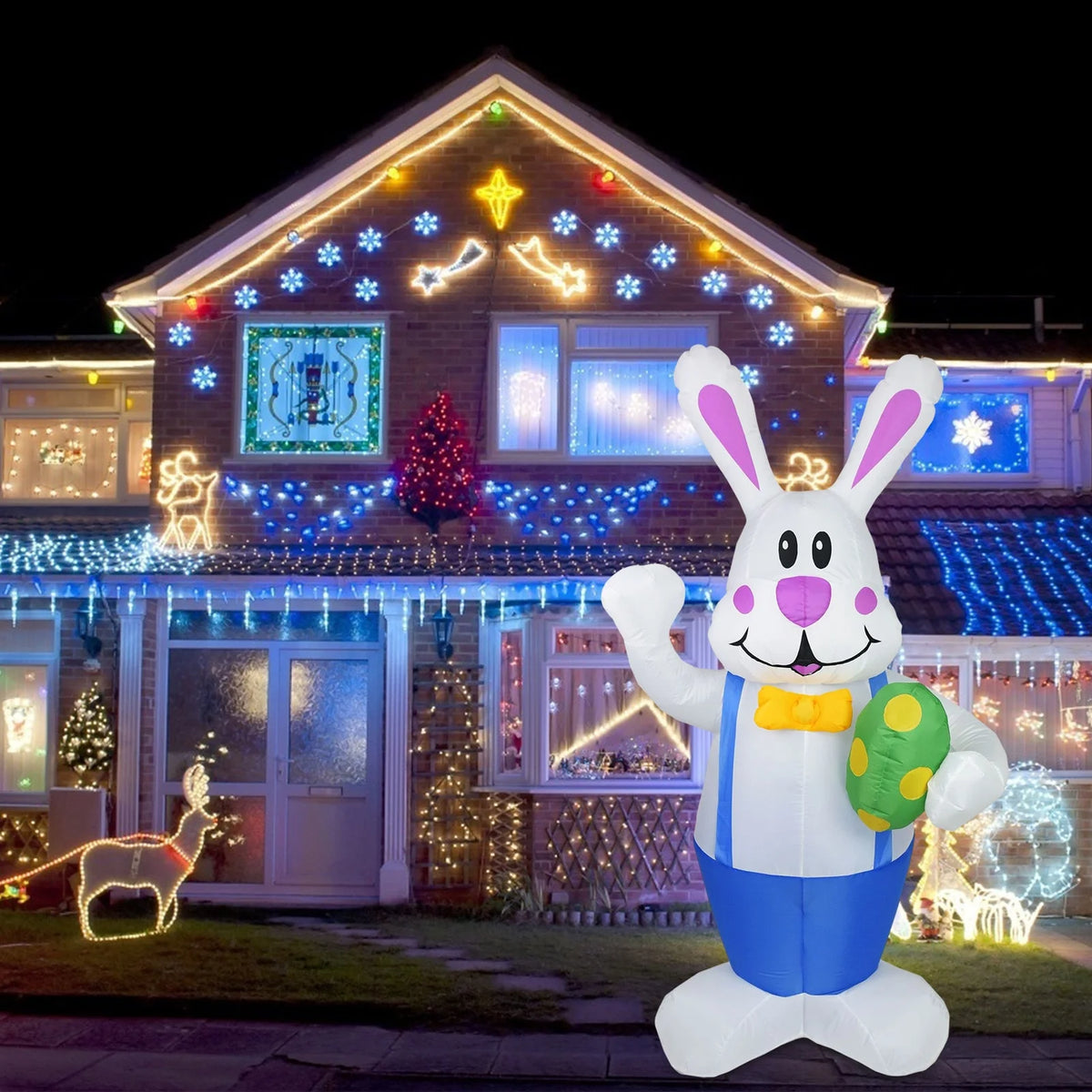 Inflatable Easter Bunny Outdoor Decoration With LED Light A311