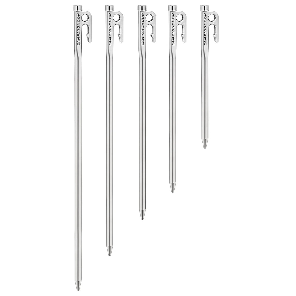Heavy Duty Steel Tent Stakes Pegs with Hook and Hole Design P5334