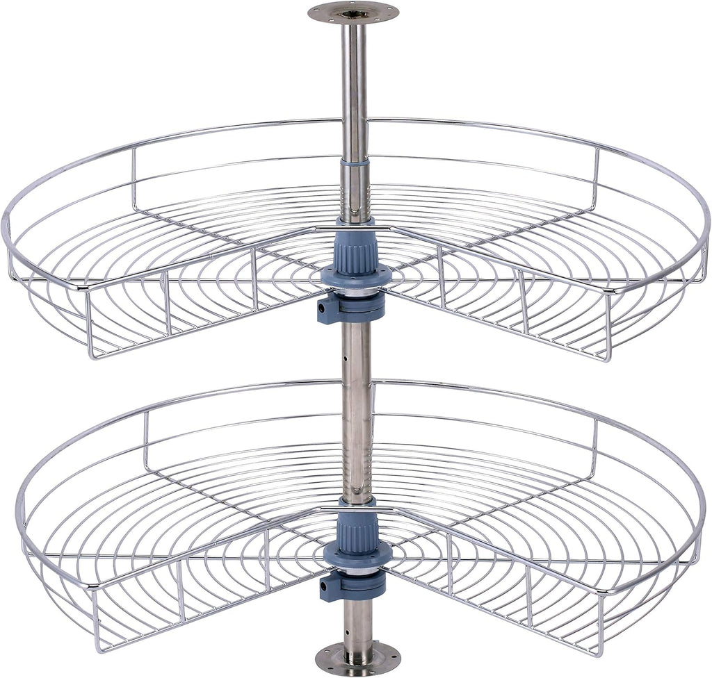 Kidney Chrome 2-Shelf Lazy Susans Corner Organizer T89922