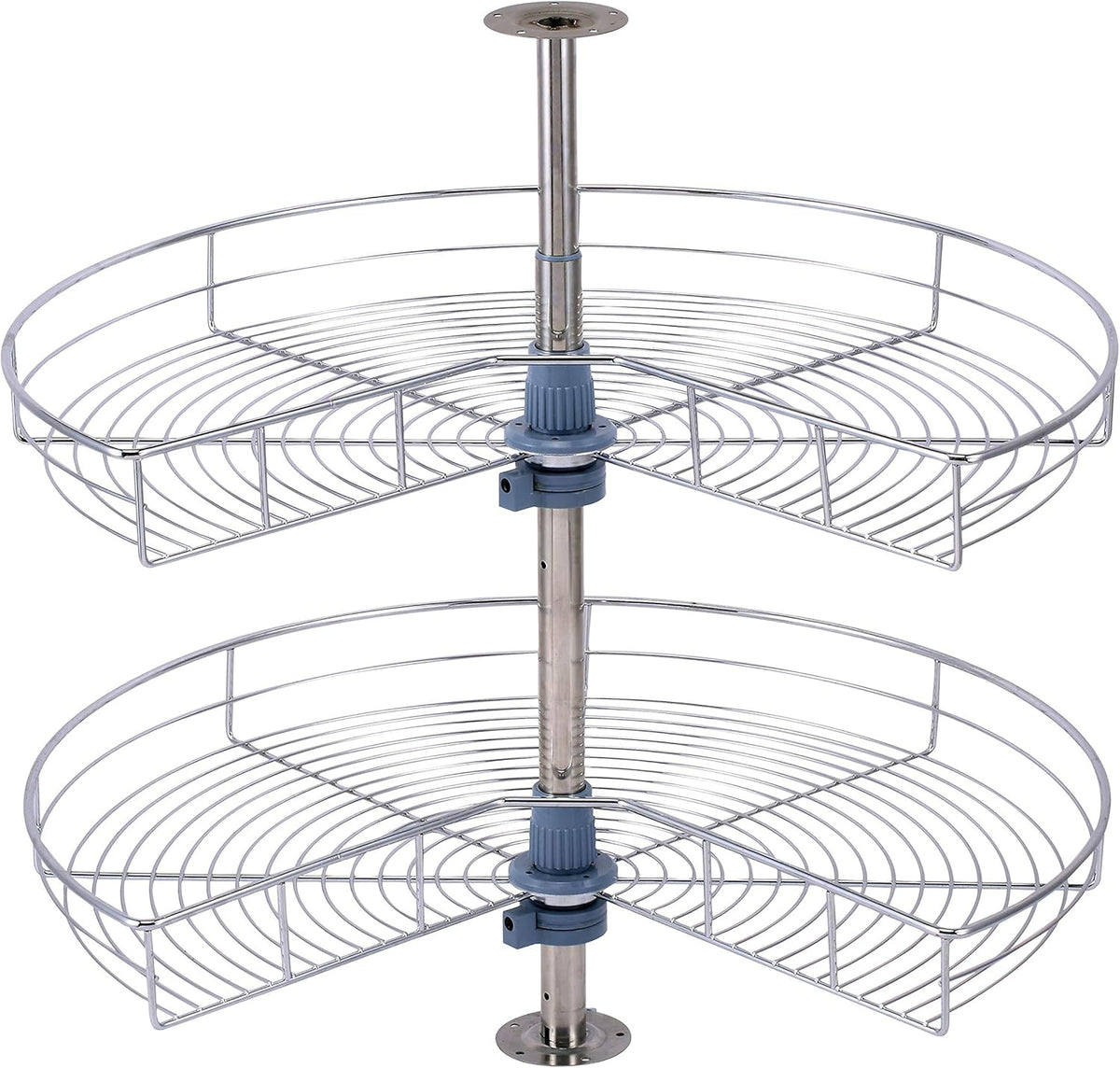 Kidney Chrome 2-Shelf Lazy Susans Corner Organizer T89922