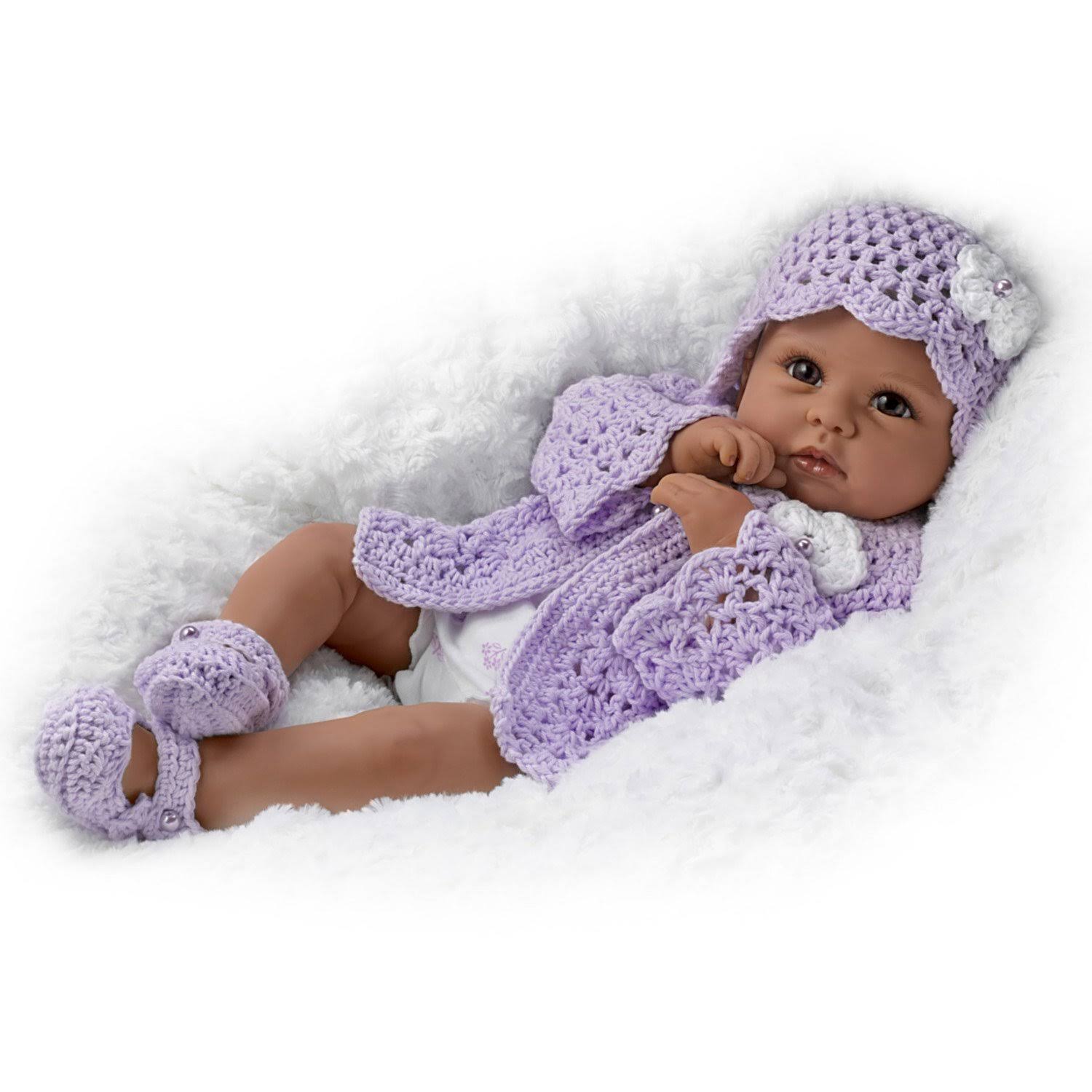 Lifelike African-American Baby Girl Doll R821