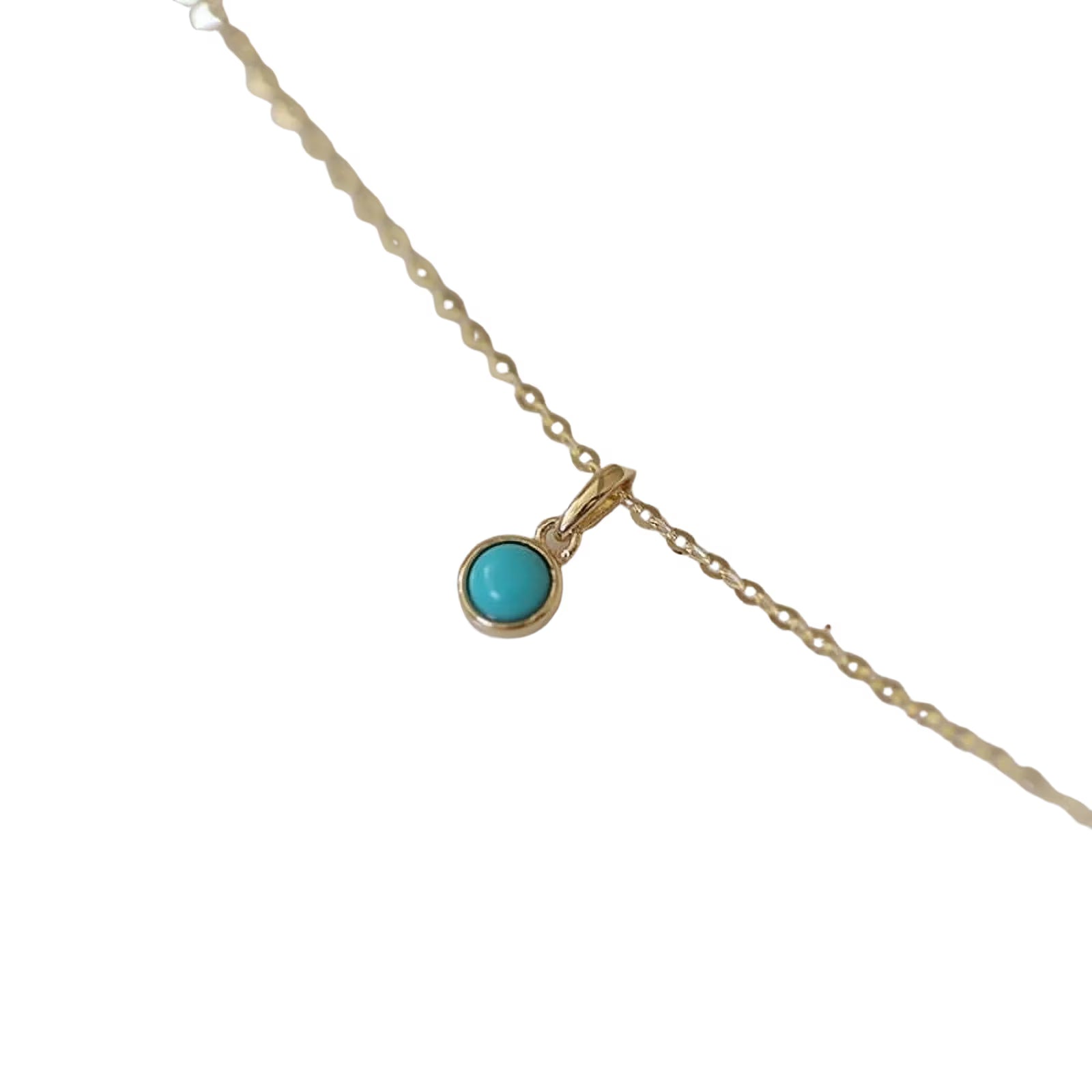 Blue Turquoise Gold Filled Sterling Silver Necklace X155