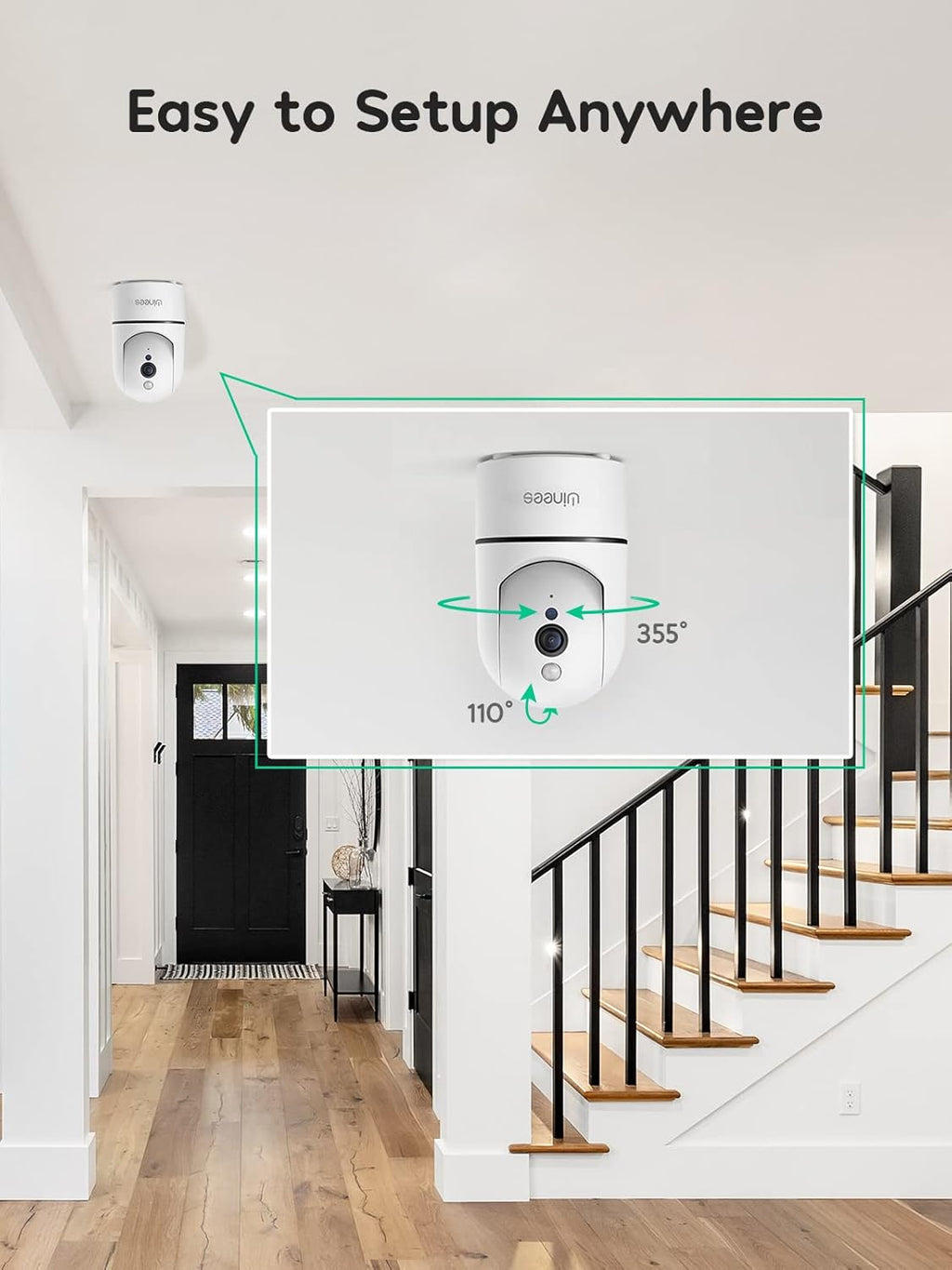 1080P Indoor WiFi Baby Monitor with Night Vision, 2 Way Audio, Pack of 2 V25795