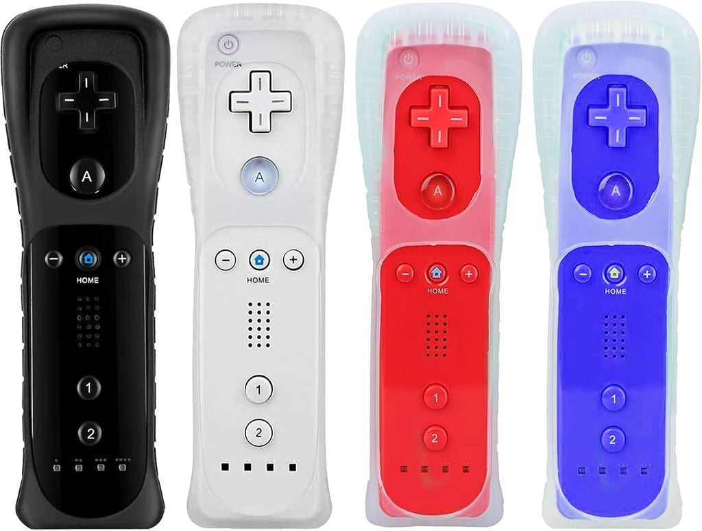 Light Blue Wii Remote Controller 2 Pack with Silicone Case and Wrist Strap L9808