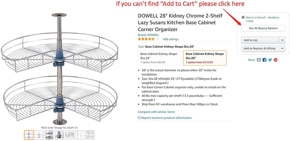 Kidney Chrome 2-Shelf Lazy Susans Corner Organizer T89922