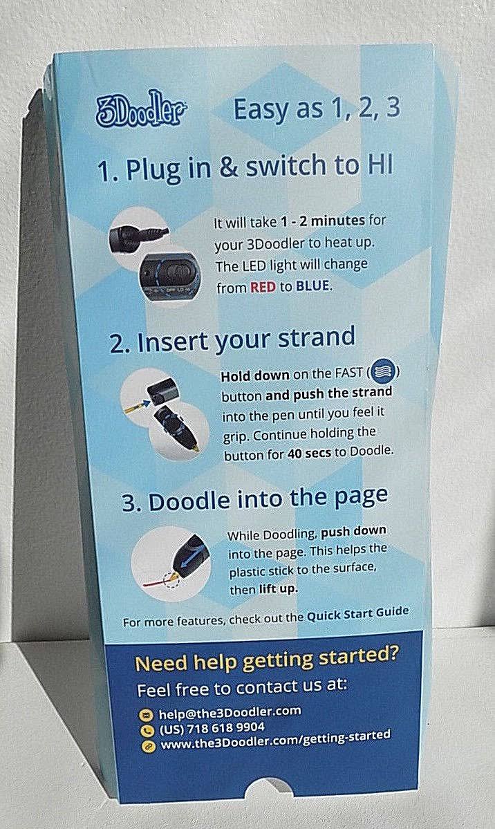 3Doodler 2.0 + 2 Plastic Packs + US Plug T674