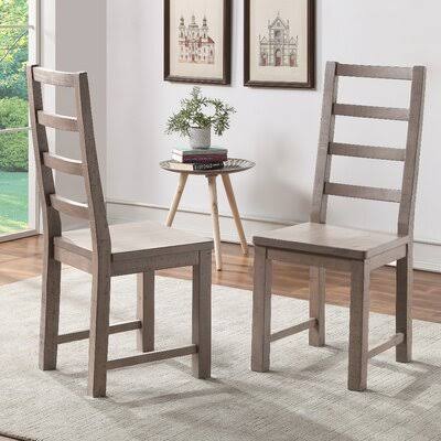 Solid Wood Ladder Back Side Chair in Gray R858311
