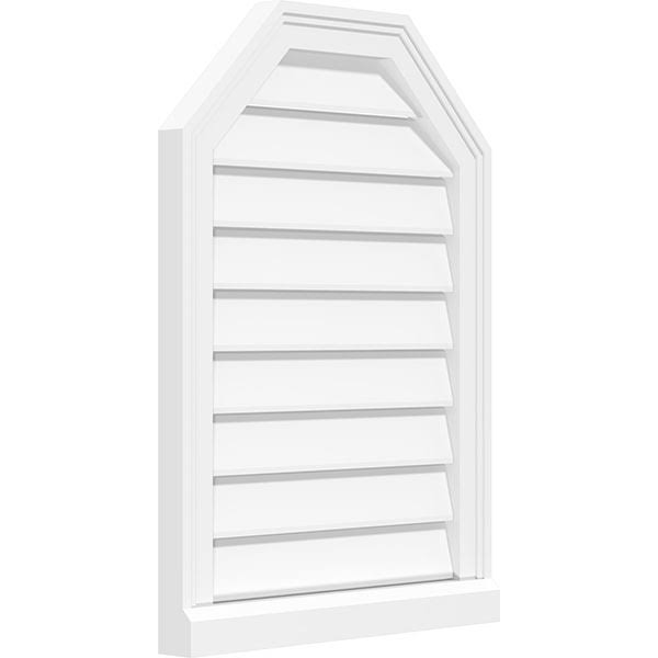 42x22W x 30x22H Octagonal Top Surface Mount PVC Gable Vent with Brickmoul U974337