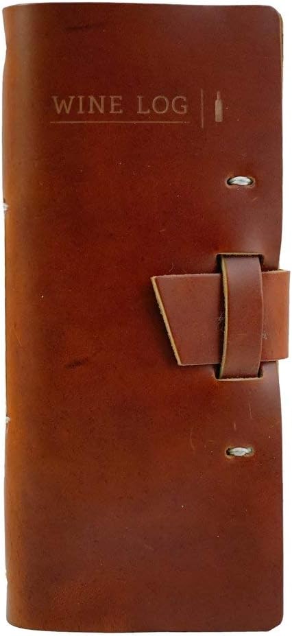 Dark Brown Leather Wine Log Book Pack of 2 J637388