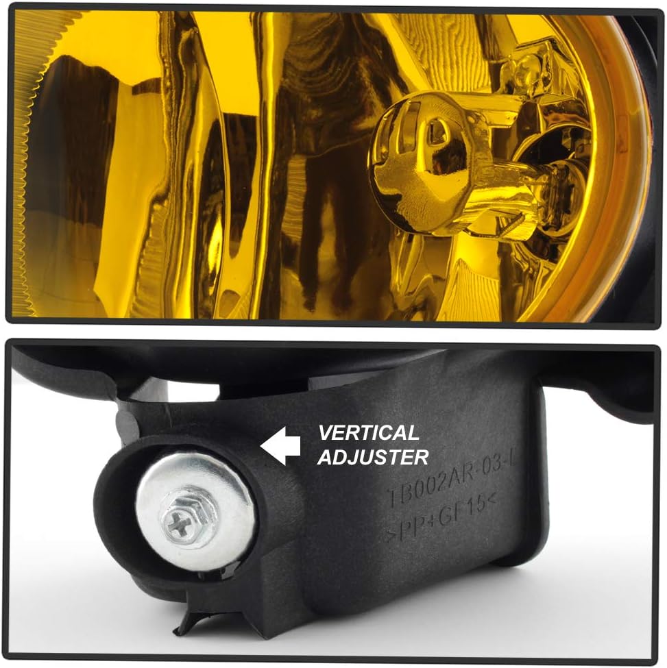 Yellow Lens Bumper Fog Lights Assembly Driving Lamps with Bulbs H1298