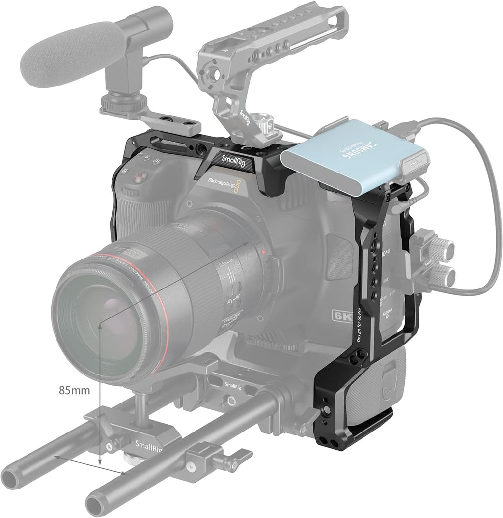 Battery Grip Cage Only for BMPCC 6K Pro with NATO Rail and Cold Shoe Mount X96157