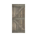 Carbon Gray Solid Pine Wood Interior Sliding Barn Door Y931538