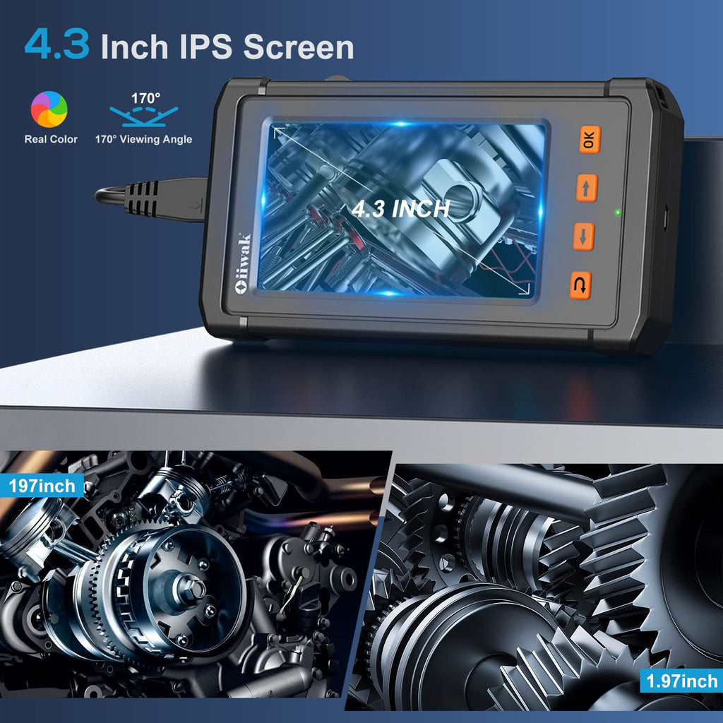 16.5FT 5MP 1944P HD Industrial Endoscope with 4.3'' IPS Screen M1201