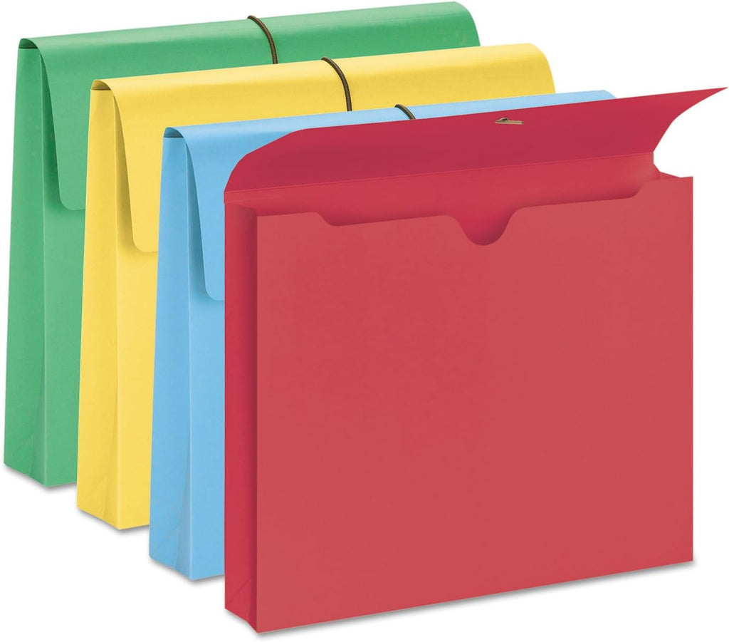 2-Inch Exp Wallet Elastic Cord Letter Blue/Green/Red/Yellow 50/Box W5641
