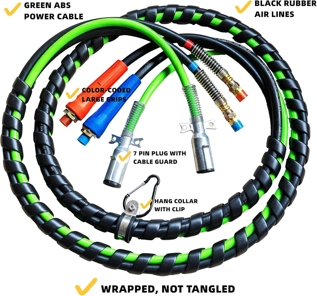 12 Ft. 3-in-1 Wrap Set ABS Electrical and Rubber Air Line Hose Assemblies L854
