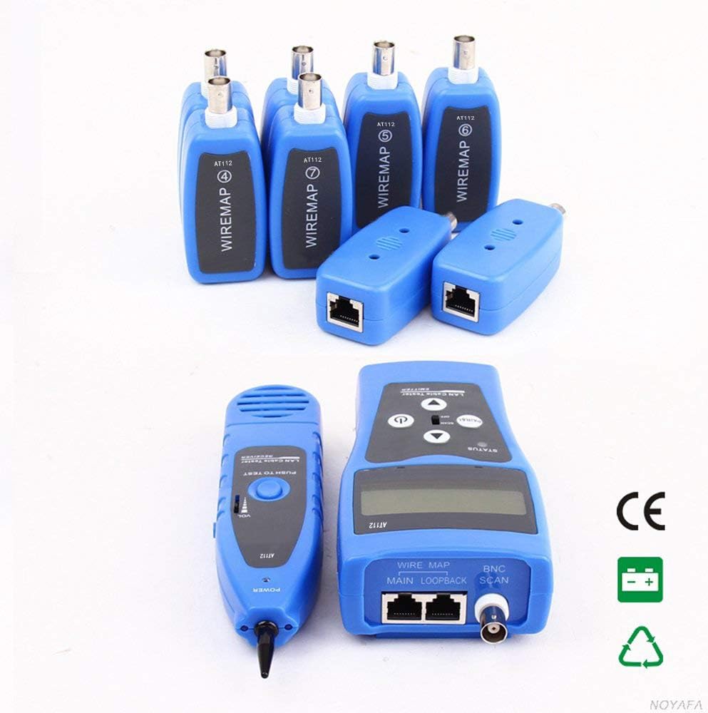 Blue Network Ethernet LAN Cable Tester with 8 Far-end Jacks N554