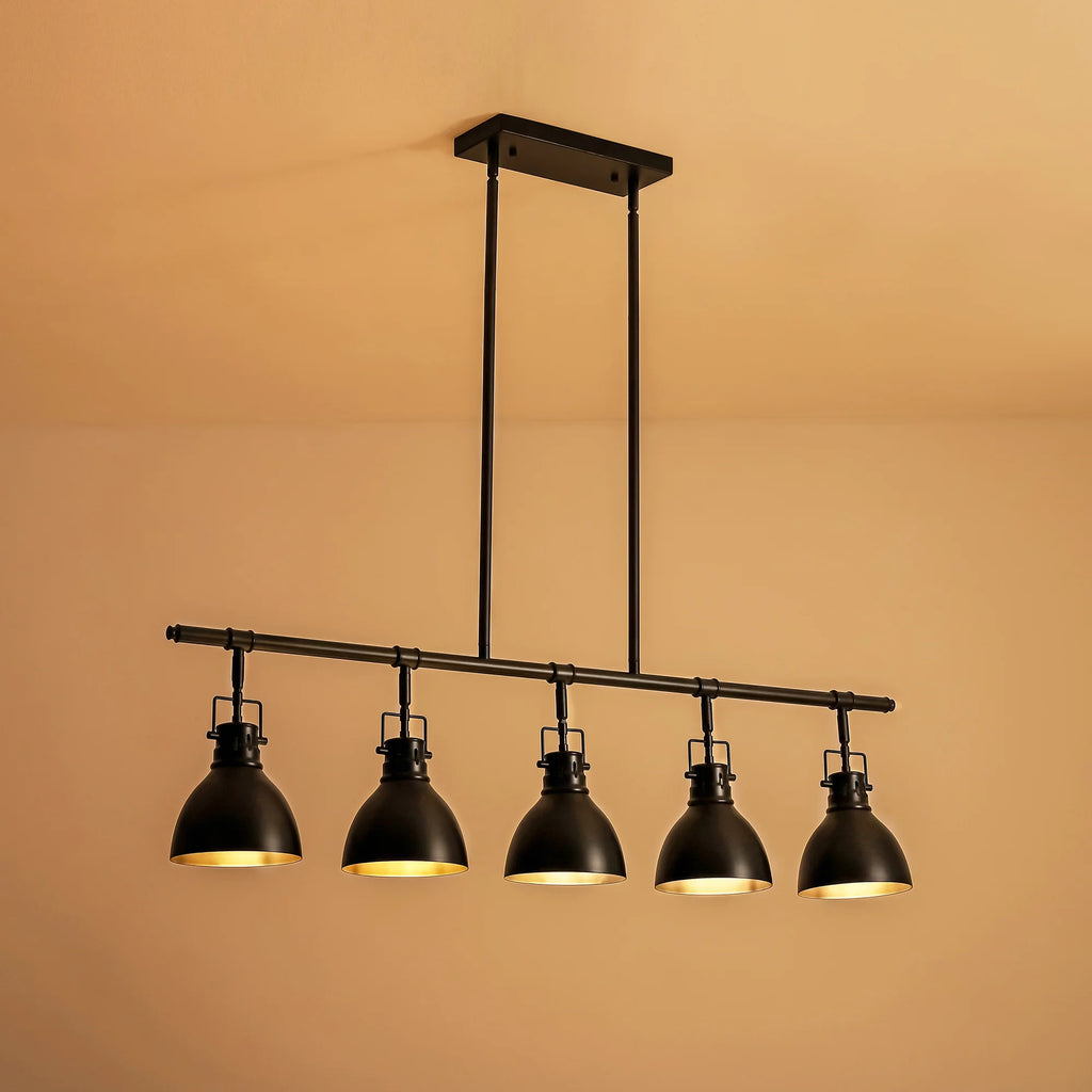 5-Light Linear Dome Hammered Industrial Pendant Z1531
