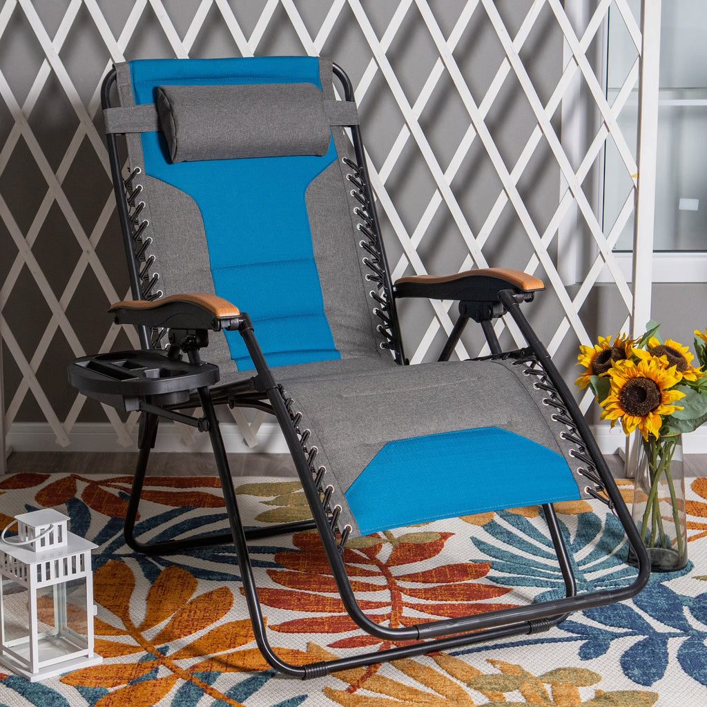 Aqua XL Oversized Padded Zero Gravity Chair C97740