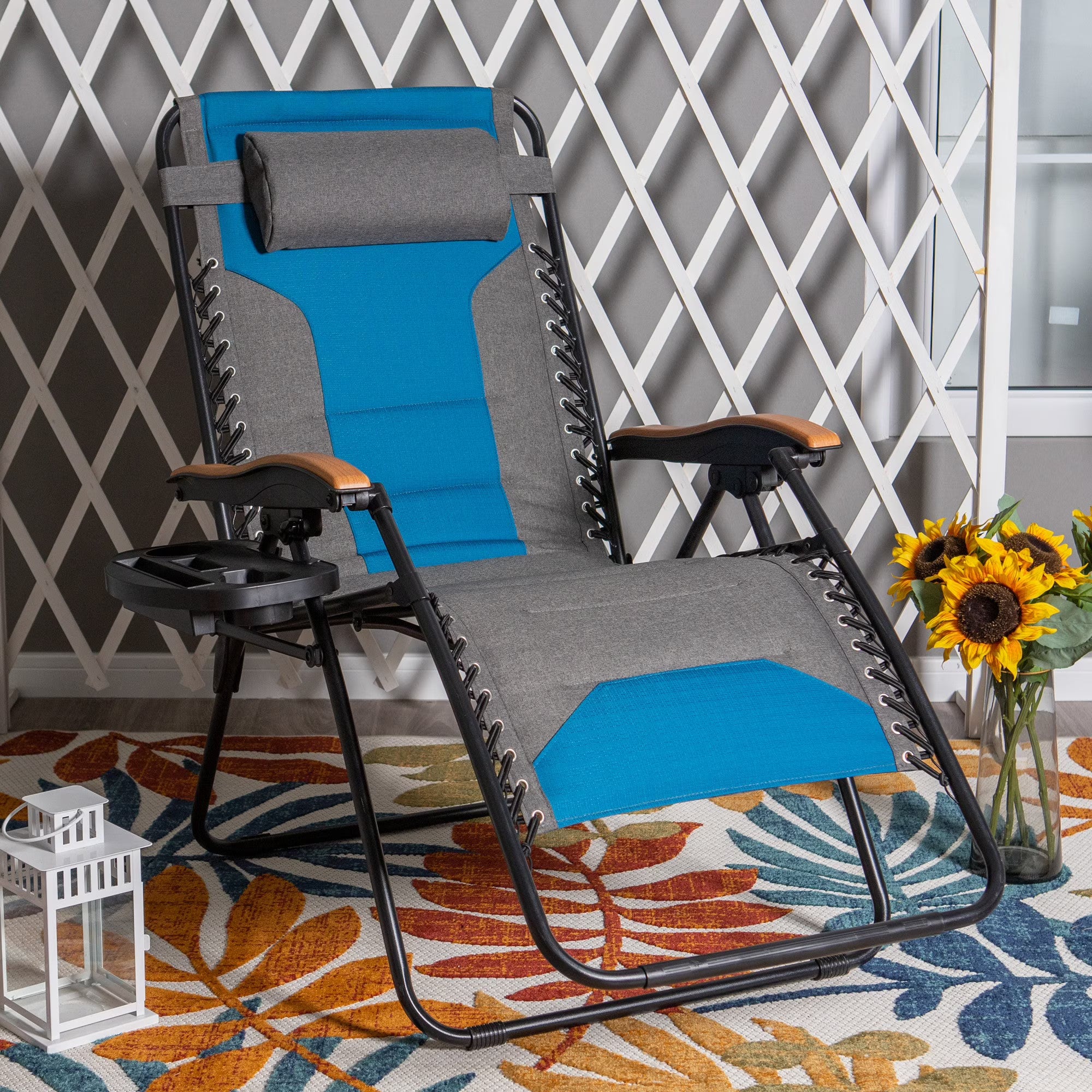 Aqua XL Oversized Padded Zero Gravity Chair C97740