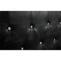 Black Twin Size Tufted Leatherette Headboard D286029