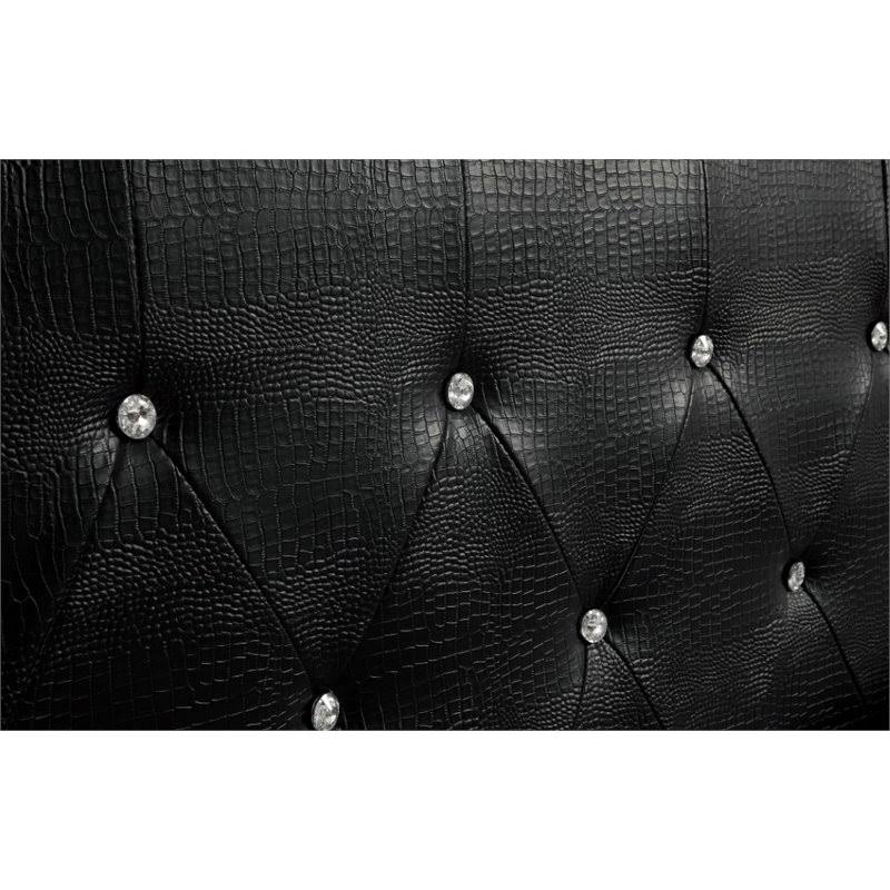 Black Twin Size Tufted Leatherette Headboard D286029