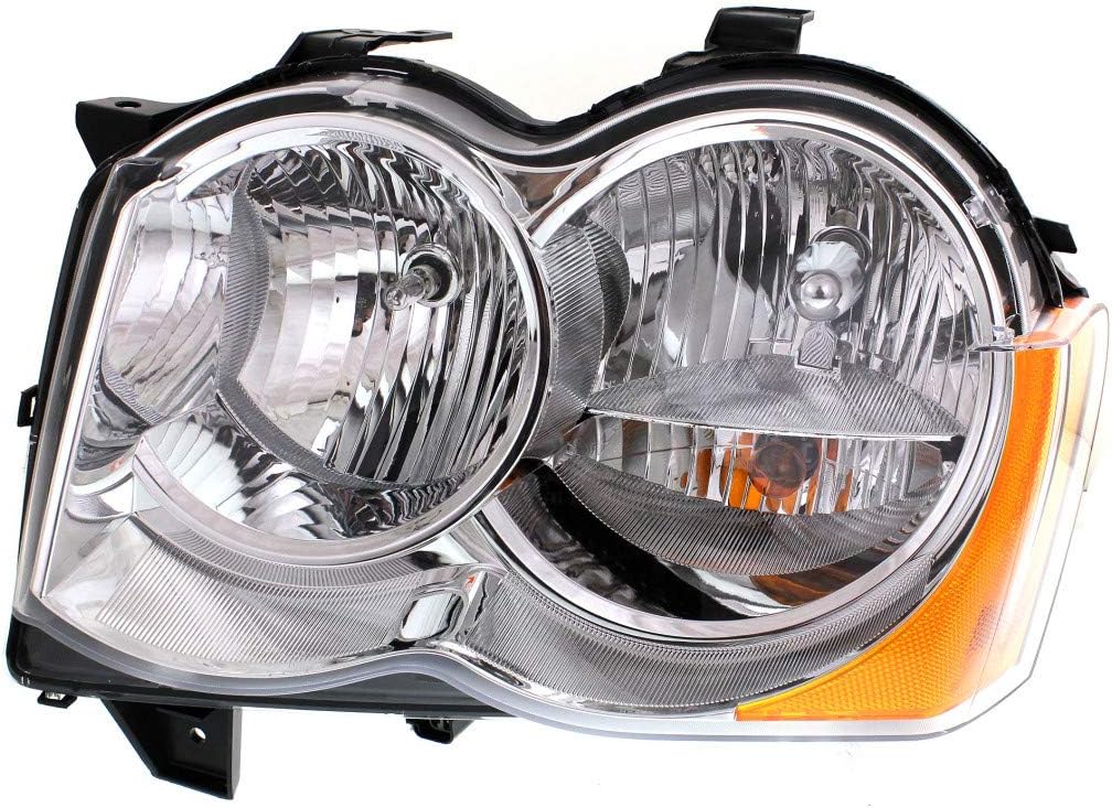 Headlight Assembly for Jeep Grand Cherokee 2008 2009 2010 Driver and Passenger Side Pair Halogen A3164