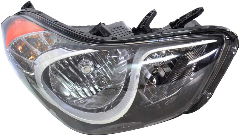 Headlight Assembly Passenger Side with Bulbs Black Housing K589