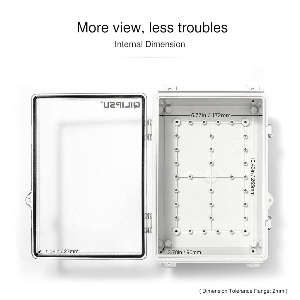 Clear Hinged Cover Junction Box with Mounting Plate, IP67 Waterproof ABS Plastic Grey, Pack of 2 F41277