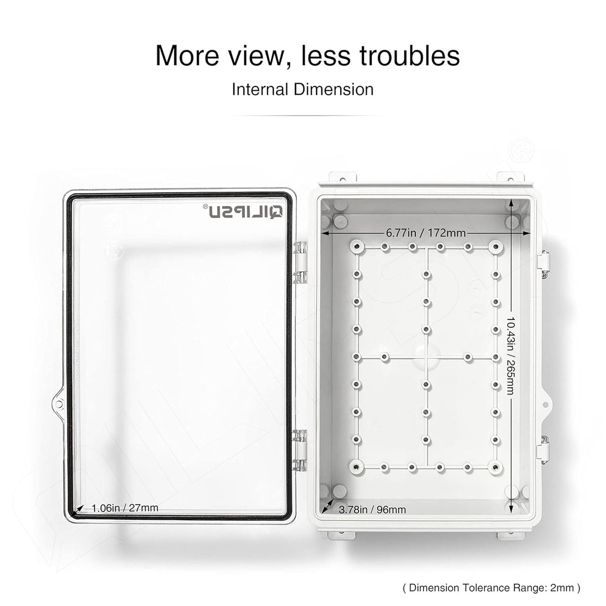 Clear Hinged Cover Junction Box with Mounting Plate, IP67 Waterproof ABS Plastic Grey, Pack of 2 F41277
