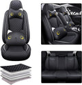 Pink-Black PU Leather Car Seat Covers Full Set 5 Seat A23132