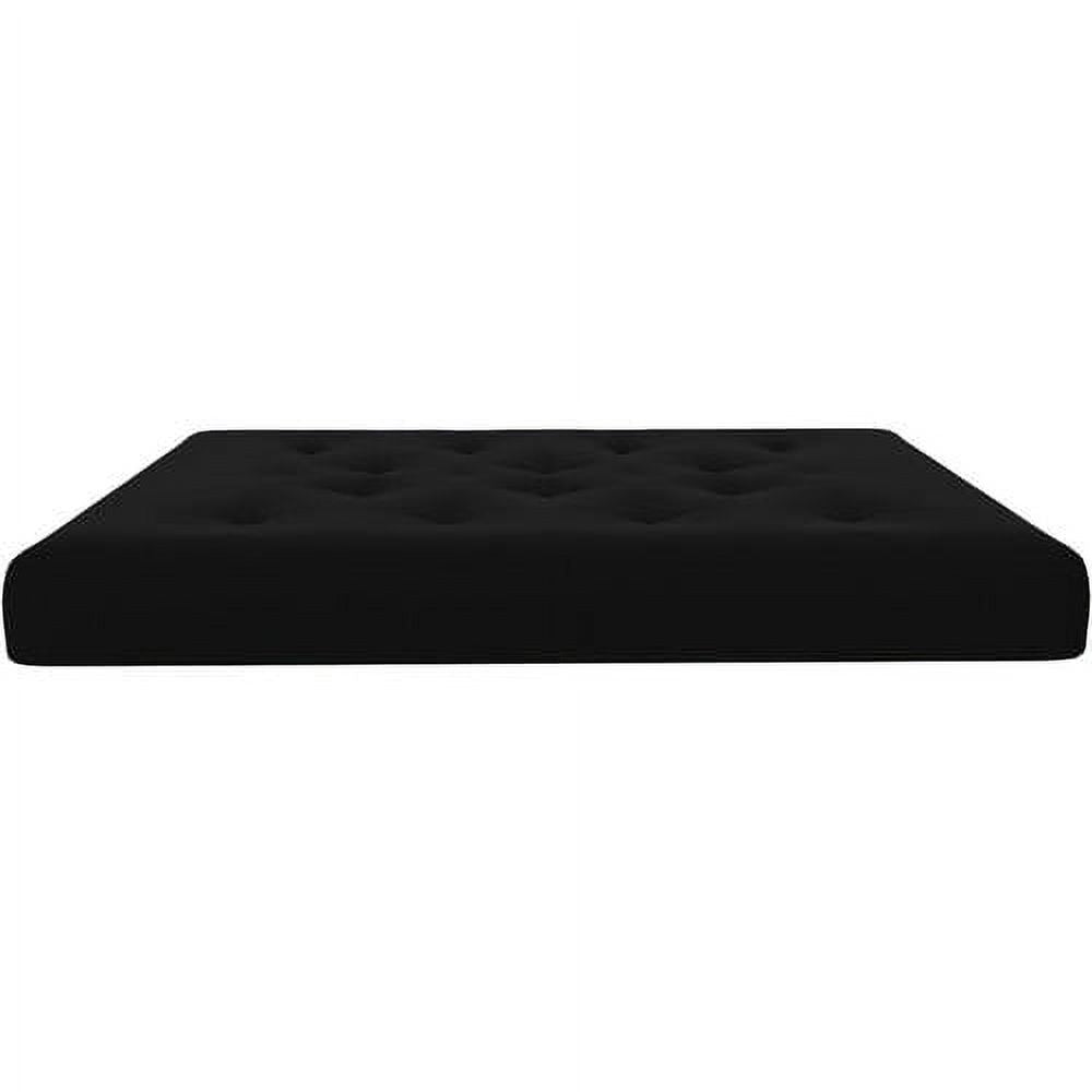 8-Inch Pocket Spring Coil Futon Mattress, Polyester Linen, Full, Black J66317