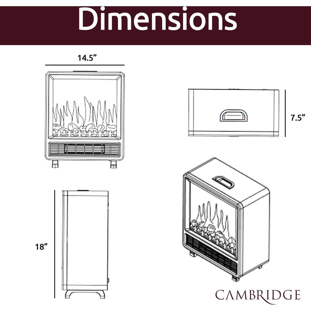 Black Freestanding Electric Fireplace C411