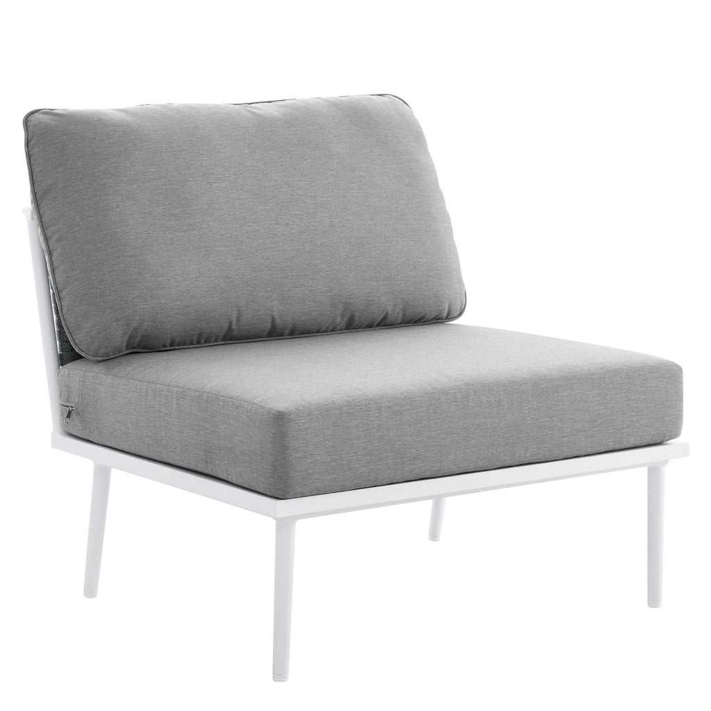 9 Piece White Gray Aluminum Outdoor Sectional Sofa Set H43153