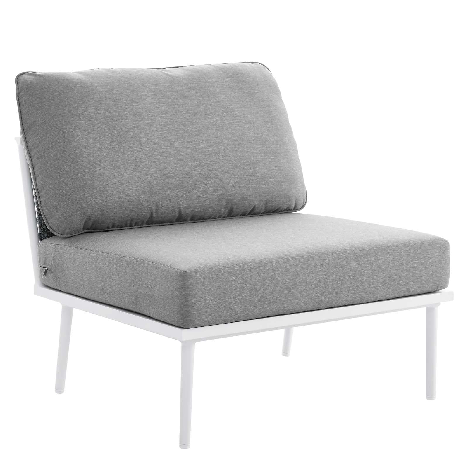 9 Piece White Gray Aluminum Outdoor Sectional Sofa Set H43153