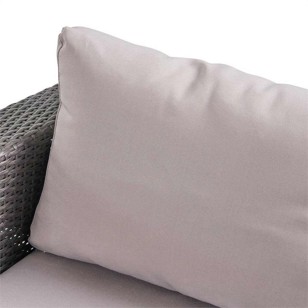 Grey Wicker Sectional with Aluminum Frame K18683