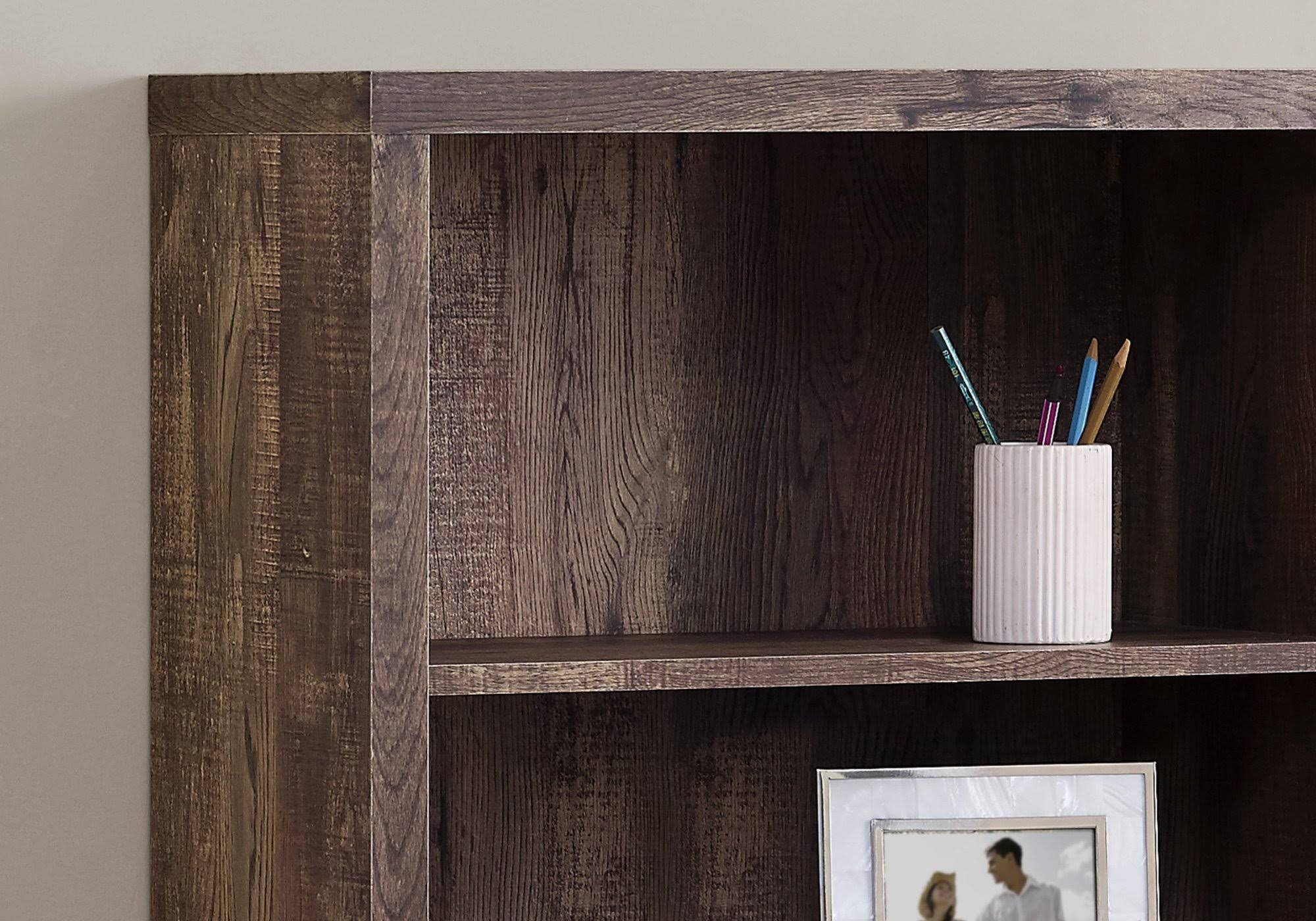 Brown Particle Board Adjustable Shelves Bookshelf U68735