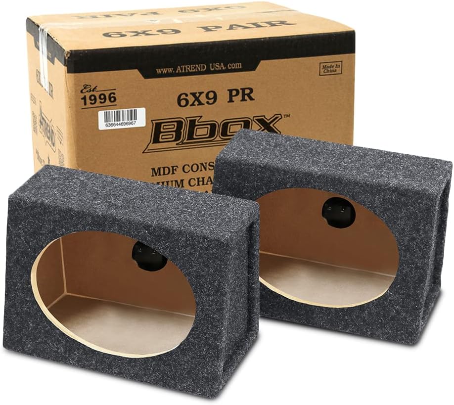 6x9 Speaker Box with Charcoal Finish Set of 2 E818