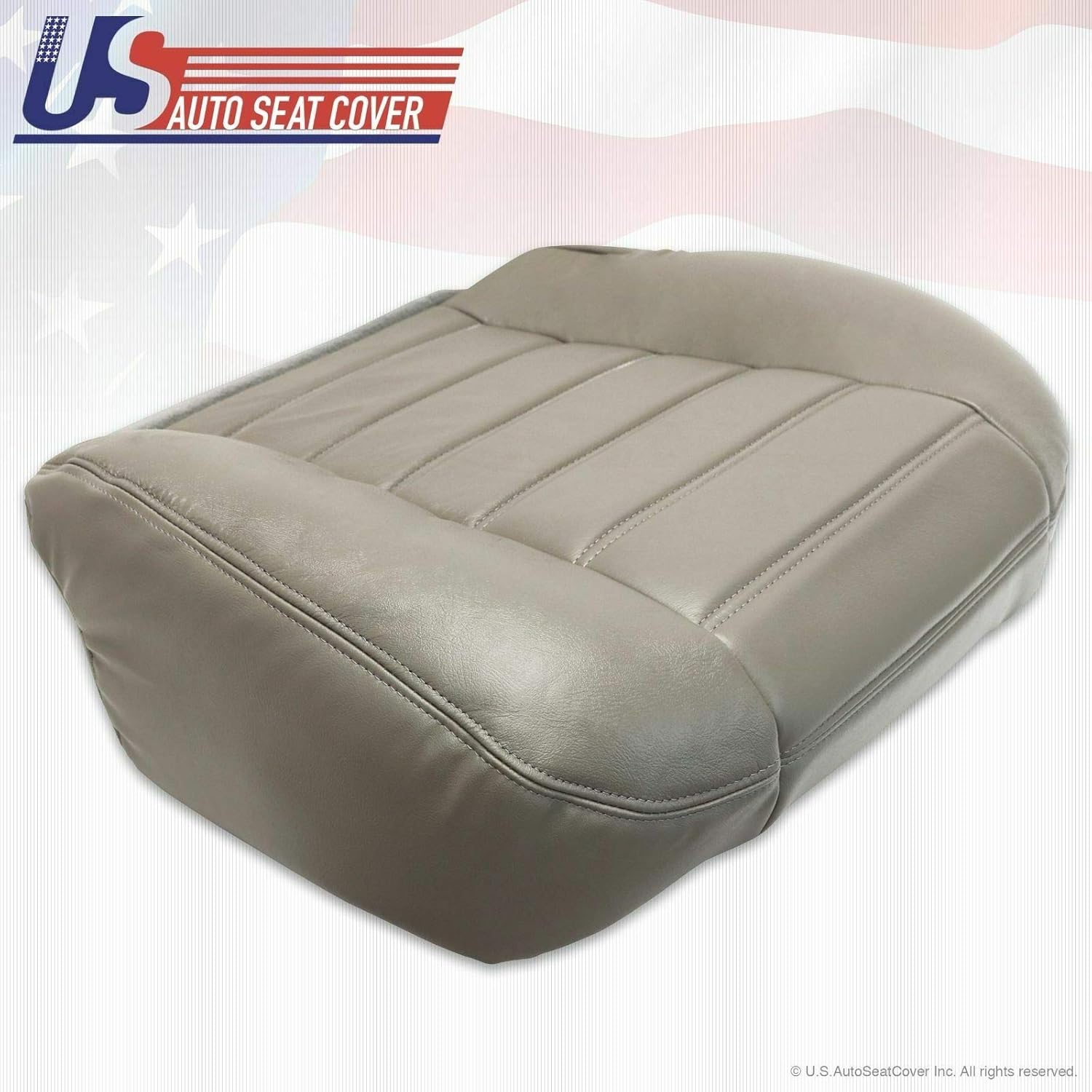 2003 to 2007 Hummer H2 Passenger Bottom Genuine Leather Seat Cover Wheat Gray Q132