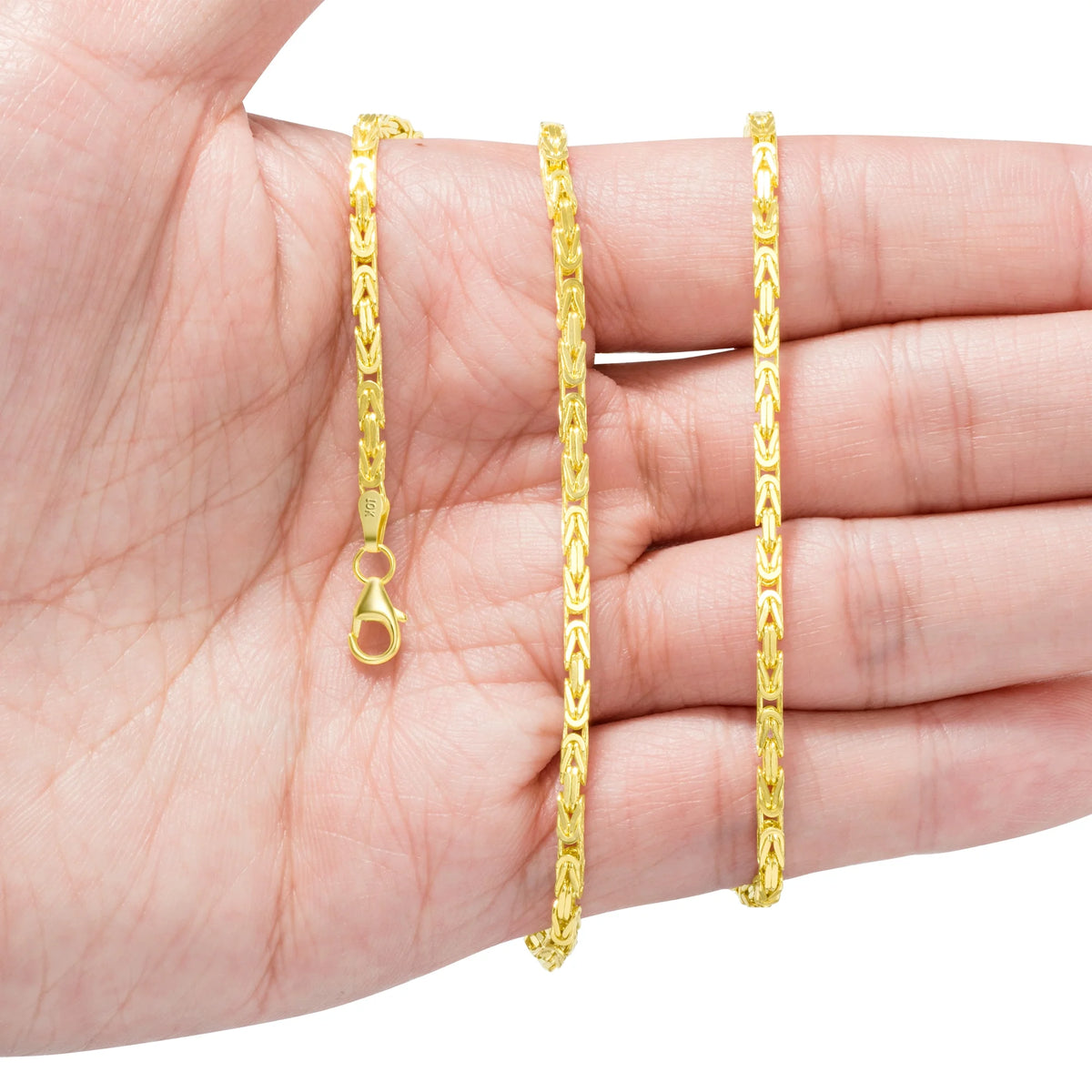 10K Yellow Gold Byzantine Link Chain Necklace X1212