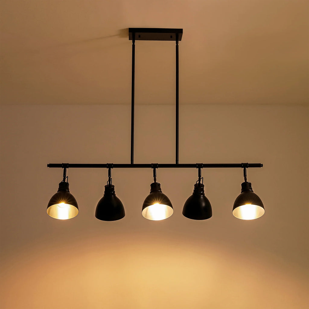 5-Light Linear Dome Hammered Industrial Pendant Z1531