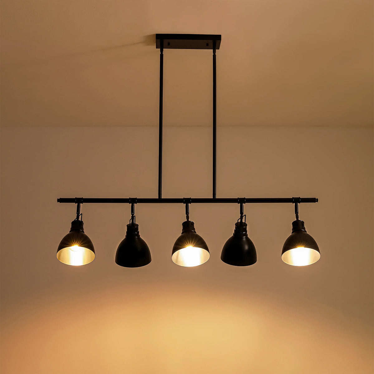 5-Light Linear Dome Hammered Industrial Pendant Z1531