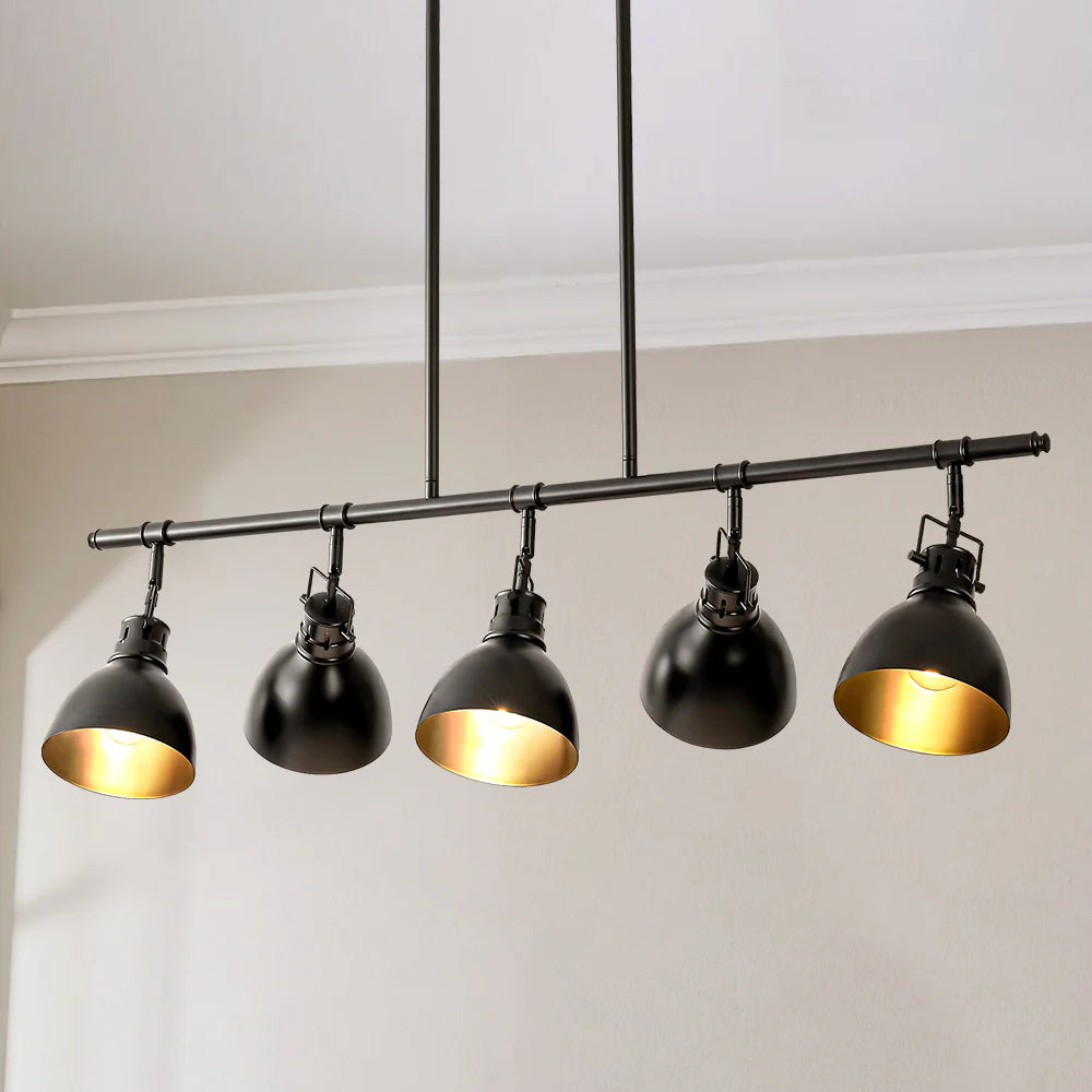 5-Light Linear Dome Hammered Industrial Pendant Z1531