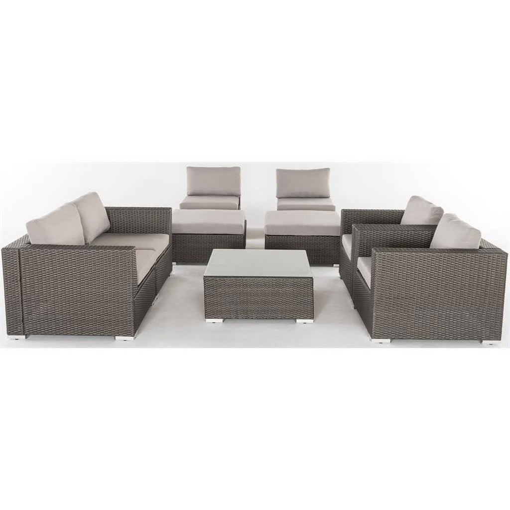 Grey Wicker Sectional with Aluminum Frame K18683