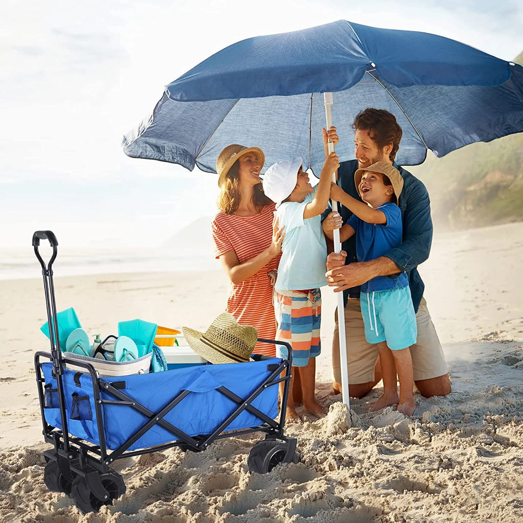 Folding Garden Cart Utility Wagon with Big Wheels Y8063