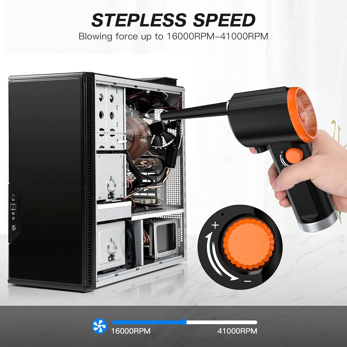 Cordless Electric Air Duster for Computer Electronics Cleaning G180882